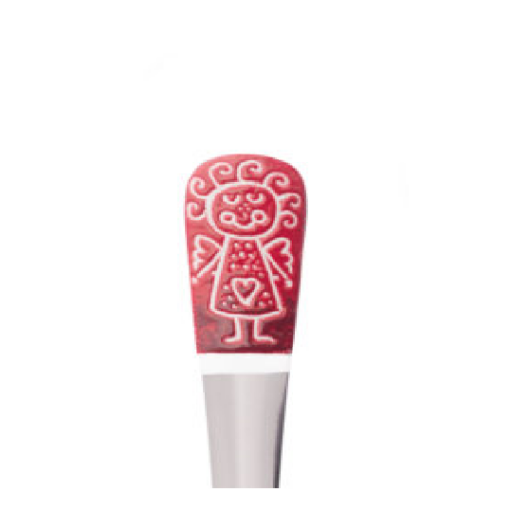 malovaná lžička červená - Andílek